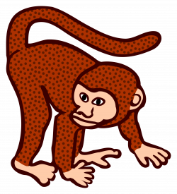 Clipart - monkey - coloured