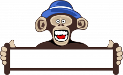 Clipart - Monkey Holding Blank Sign