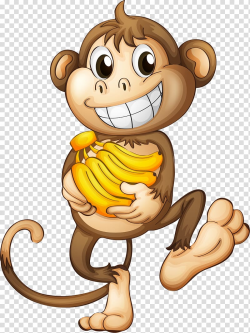 Monkey carrying yellow banana fruit , Monkey Banana , Cute ...
