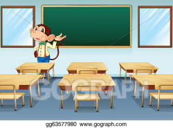 Vector Stock - A monkey teacher. Clipart Illustration ...