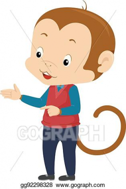 Vector Illustration - Monkey mascot teacher. EPS Clipart ...