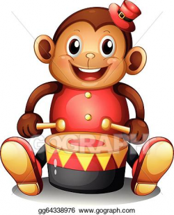Vector Clipart - A musical monkey toy. Vector Illustration ...