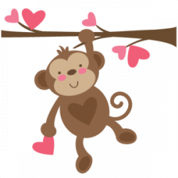 Valentine Monkey SVG file for scrapbooking cardmaking ...