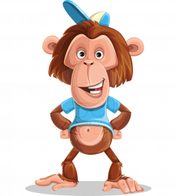 Vector Monkey Cartoon Character - Ron K the Hipster Monkey ...