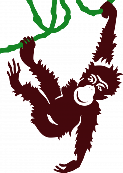Clipart - Hanging Monkey