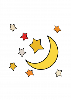 Clipart - Moon and stars 1
