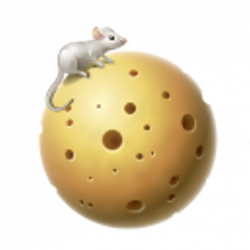 planet cheese moon mouse - Sticker by miriam