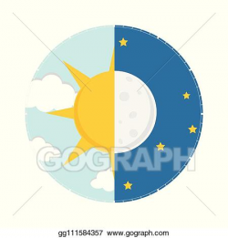 Vector Art - Day night concept, sun and moon, day night icon ...