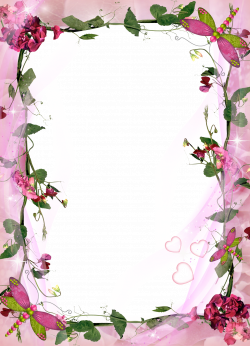 Transparent Pink Photo Frame with Pink Flowers | Floral | Pinterest ...