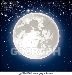 Vector Clipart - Full moon. Vector Illustration gg79945662 ...