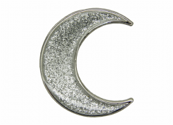 Moon Pin, Silver Glitter - Silver Glitter Moon Png ...