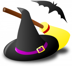 Witch Hat Broom Bat Clip Art at Clker.com - vector clip art online ...