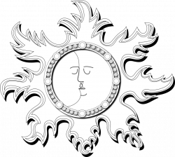 Public Domain Clip Art Image | Sun and Moon Outline | ID ...