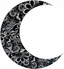 Clipart - Floral Crescent Moon