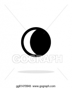 EPS Vector - Waning crescent moon simple icon on white ...