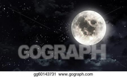 Stock Illustration - Moon in the night sky. Clipart ...