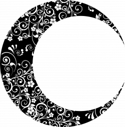 Clipart - Floral Crescent Moon Mark II