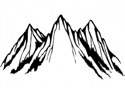 Mountain outline top clipart black and white outline ...