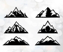 Mountain Svg - Mountain Clipart - Silhouette Cut Files ...