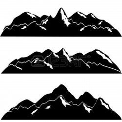 Mountain River Clip Art Black And White Berg Clipart ...