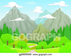 Vector Illustration - Mountain scenery. EPS Clipart ...