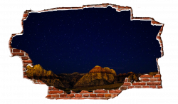 Starry Night Red Rock Mountain Side Breaking wall Nature - Zapwalls