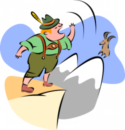 Yodeling Swiss Mountaineer - Vector Image
