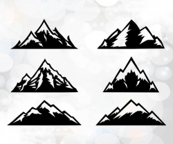 Mountain Svg - Mountain Clipart - Silhouette Cut Files - Cricut Designs -  Mountains silhouette SVG - Mountains SVG - Travel explore svg
