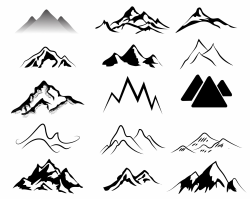 Mountain black and white ideas about mountain clipart on ...