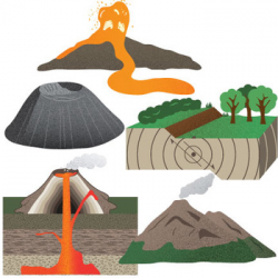 Mountains, Volcanoes and Earthquakes Clip Art