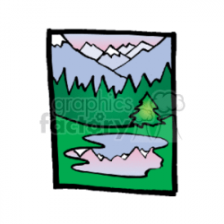 Summer time in the mountains clipart. Royalty-free clipart # 152401