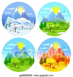 EPS Illustration - Four seasons landscape. illustrations ...