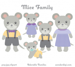Animal Clipart - Mice Family Clip art - Mouse Clipart - Animal Family  Clipart - Cute Animals