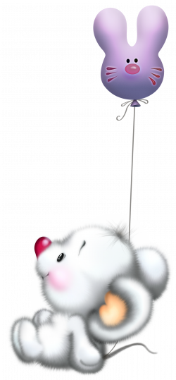 Cute White Mouse with Balloon Cartoon Free Clipart | clip art ...