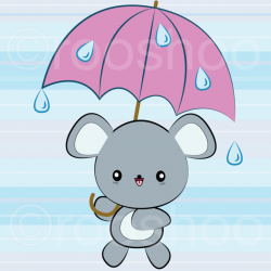 Kawaii Rainy Days Mouse by rooshoo on DeviantArt