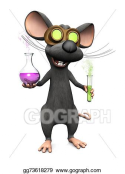 Stock Illustrations - Mad cartoon mouse doing a science ...