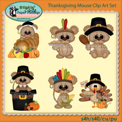 Thanksgiving Mouse Clip Art Set