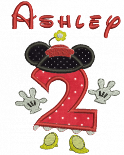 Minnie Mouse Clubhouse Birthday # 2 Applique 5 x 7