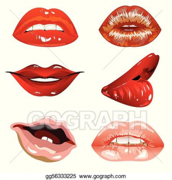 Vector Stock - Female lips. Clipart Illustration gg56333225 ...