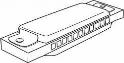 Harmonica Coloring Page - Free Clip Art