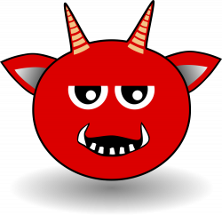 OnlineLabels Clip Art - Little Red Devil Head Cartoon
