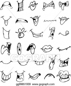 Vector Art - Doodle mouths. EPS clipart gg99851939 - GoGraph