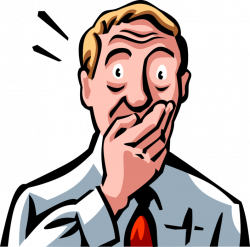Shocked Man with Hand Over Mouth - Vector Image