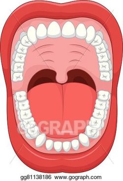 Vector Illustration - Cartoon open mouth and white health ...
