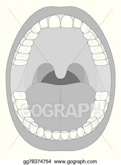 Vector Clipart - Mouth teeth jaw outline. Vector ...