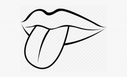 Drawn Tongue Clip Art - Lips Mouth Clipart Black And White ...