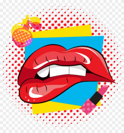 Pop Style Red Lips Lipstick Perfume Png And Vector ...
