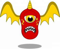 Clipart - Red Flying Monster