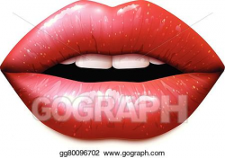 Vector Art - Realistic female lips. Clipart Drawing ...
