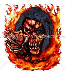 Demon Skull | Production Ready Artwork for T-Shirt Printing